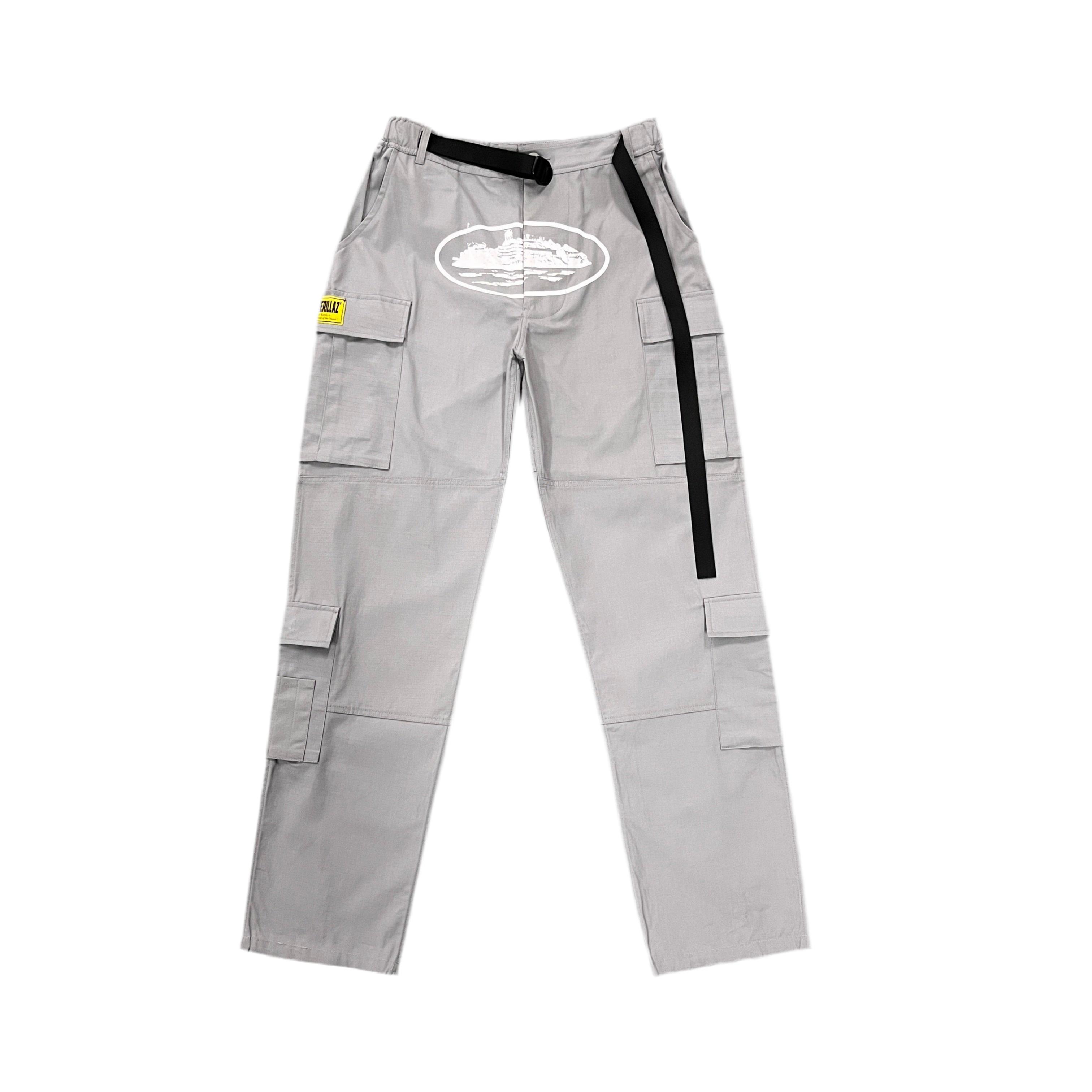 Corteiz Alcatraz Stone Grey Cargos
