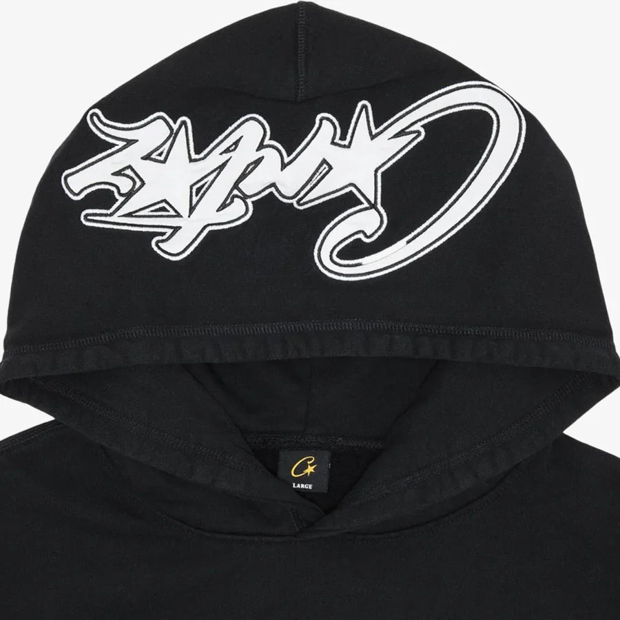 Corteiz C-Star Appliqué Hoodie- Black